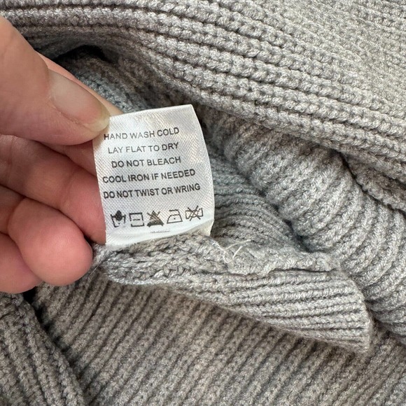 Superdown Cropped Sweater Size Small Heather Gray Boat Neck Ribbed Knit Pullover - Picture 13 of 14